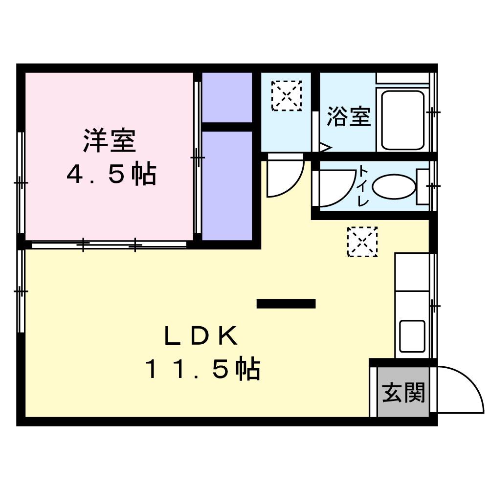 アトリエハウスII(1LDK/2階)の間取り写真
