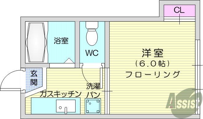 コーポ菊地(1K/2階)の間取り写真