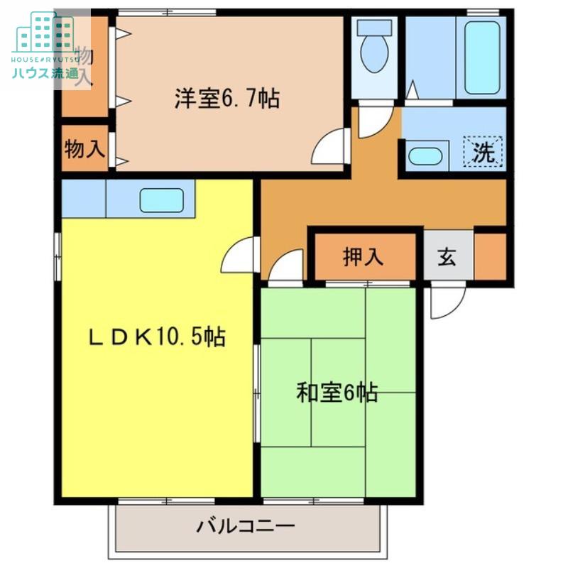 ロイヤルガーデン白岩C(2LDK/2階)の間取り写真