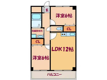 M&Iアム-ル(2LDK/3階)の間取り写真