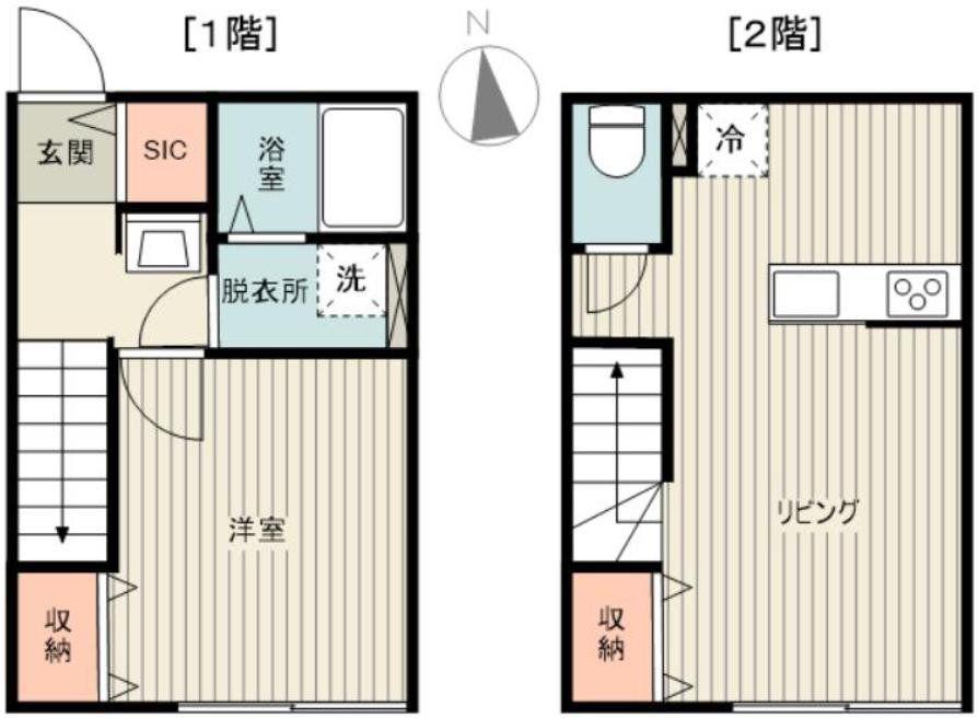メゾピアノ深川冬木(1LDK/1階)の間取り写真