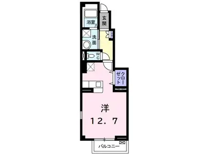 パステル(ワンルーム/1階)の間取り写真
