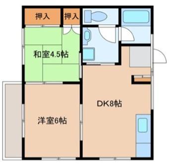 レジデンスサンマネ(2DK/2階)の間取り写真