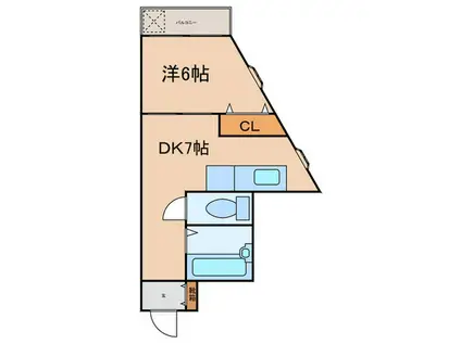 ロングライフハイツ(1DK/3階)の間取り写真