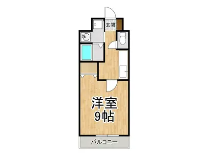 西大津ISII(1K/3階)の間取り写真