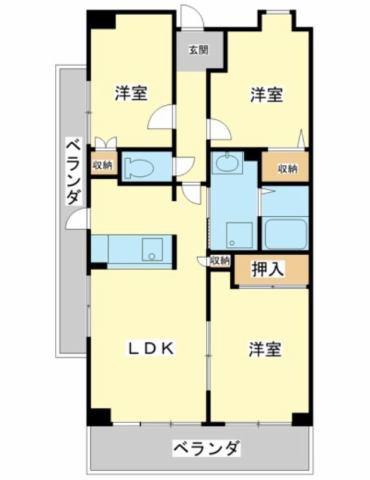 ギャラクシーホーヨー(3LDK/5階)の間取り写真