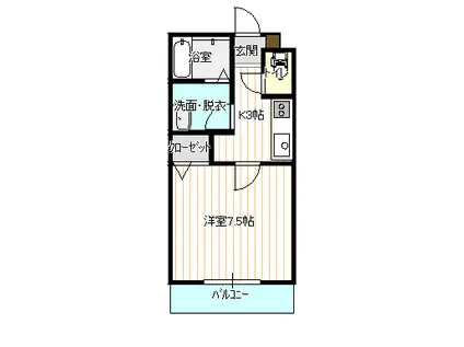 壱里山レジデンス(1K/1階)の間取り写真