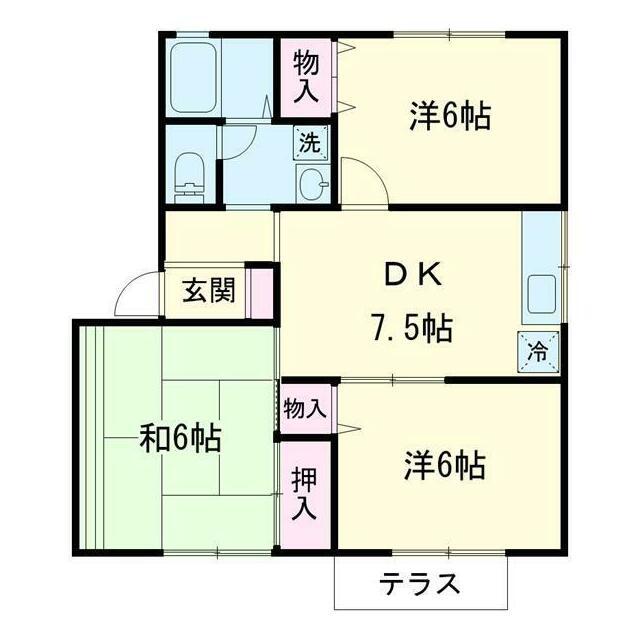ビューティハイツ(3DK/2階)の間取り写真