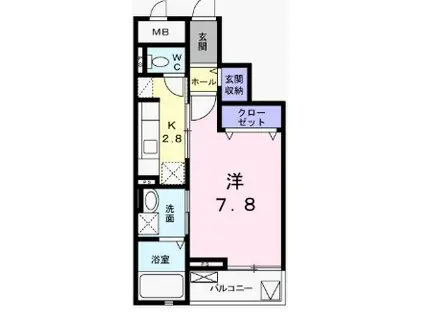 フィレールデュトラジャVII(1K/3階)の間取り写真