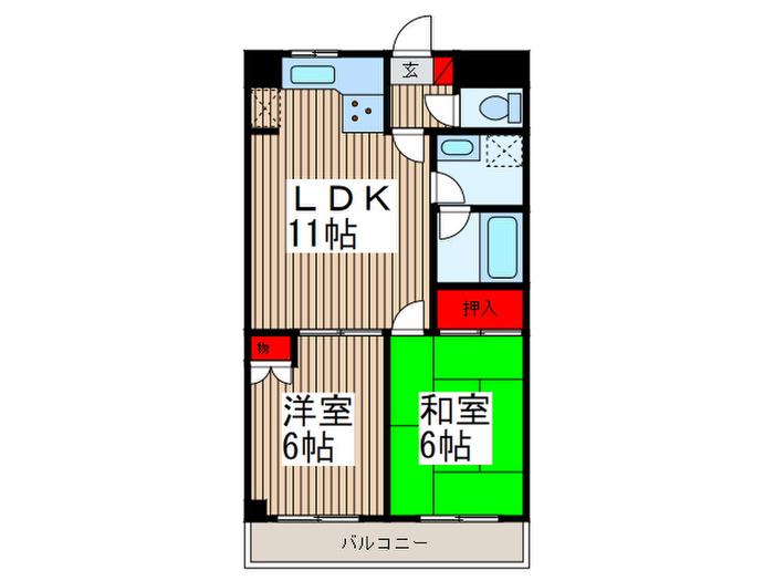 カーサ・ボスコ(2LDK/3階)の間取り写真