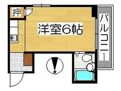 プレアール材木町(1K/5階)の間取り写真