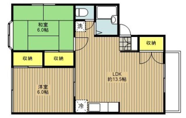 アルファヒルズ(2LDK/1階)の間取り写真