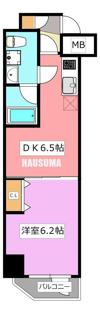メインステージ板橋ウエスト(1DK/3階)の間取り写真
