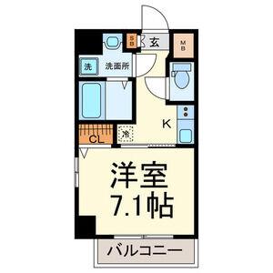 プランドール名駅(1K/6階)の間取り写真