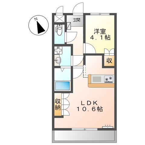 ルーエンハイム(1LDK/2階)の間取り写真