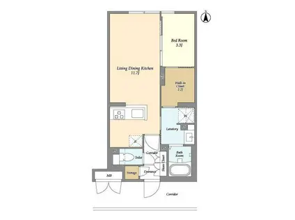 ラクラス中野南台(1LDK/1階)の間取り写真