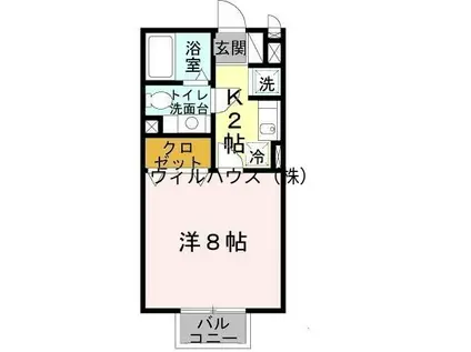 ヴェルドミール1(1K/1階)の間取り写真
