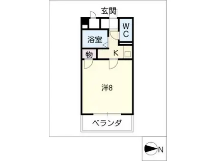 ジュネス東桜(1K/2階)の間取り写真