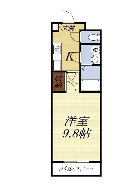 ブライトメッカ(1K/2階)の間取り写真
