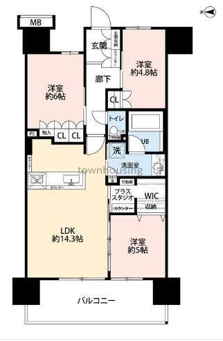 イニシア新小岩ローレルコート(3LDK/6階)の間取り写真