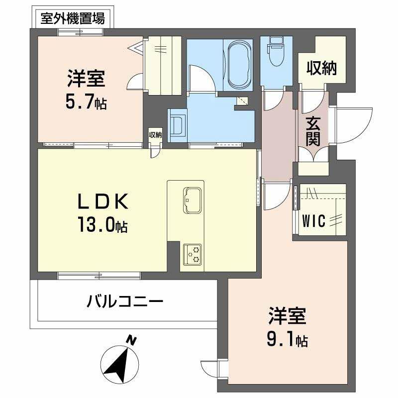 シャーメゾン ラヴィ(2LDK/2階)の間取り写真