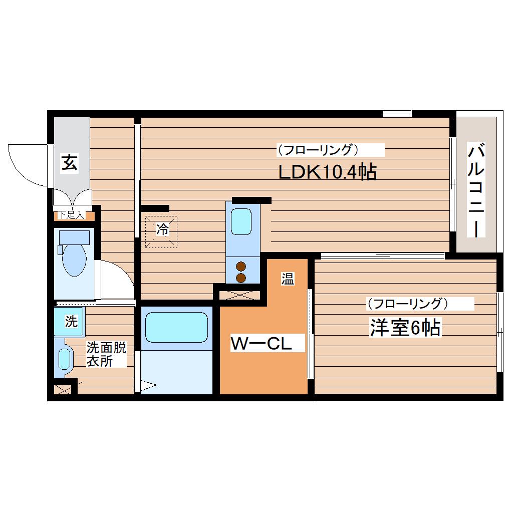 セレブリゾート旭ヶ丘(1LDK/2階)の間取り写真