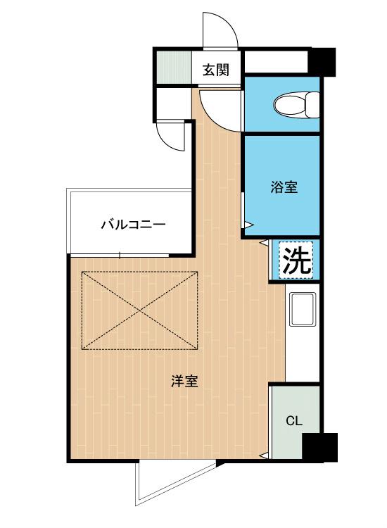 ビルドケアIII(ワンルーム/2階)の間取り写真