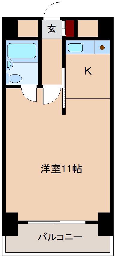 ミフネセントラルベア東三国(ワンルーム/14階)の間取り写真