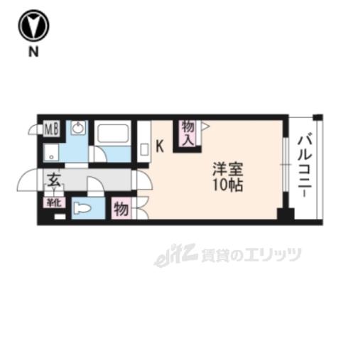 WATERMARK(ワンルーム/4階)の間取り写真