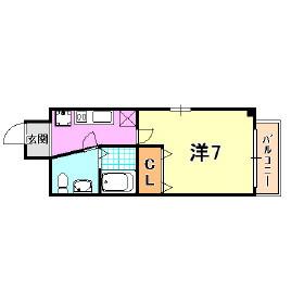 B-RISE元町(1K/4階)の間取り写真