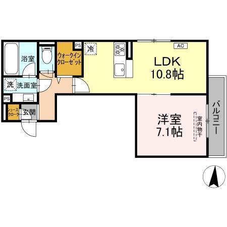 エミエール東成瀬(1LDK/3階)の間取り写真