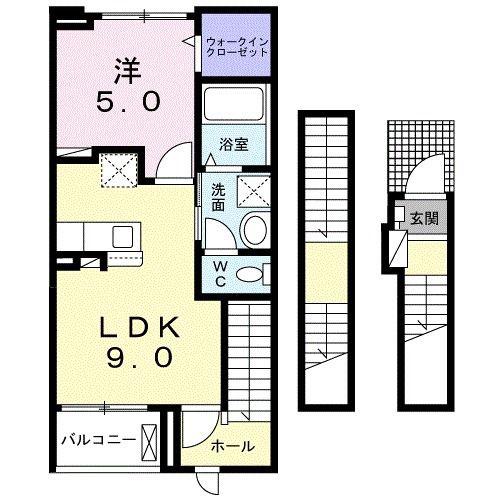 BOSCATO L I(1LDK/3階)の間取り写真
