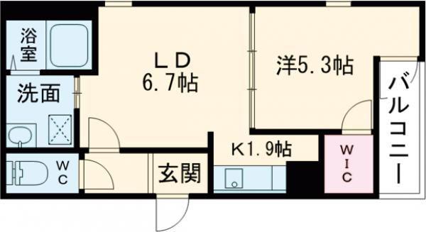 フジパレス浜寺石津V番館(1LDK/3階)の間取り写真