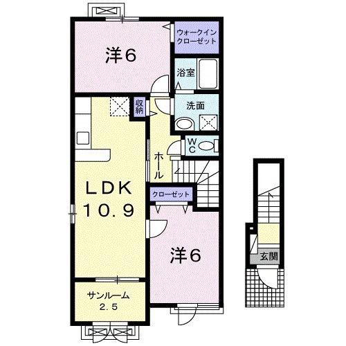 ファースト・リアライズ(2LDK/2階)の間取り写真