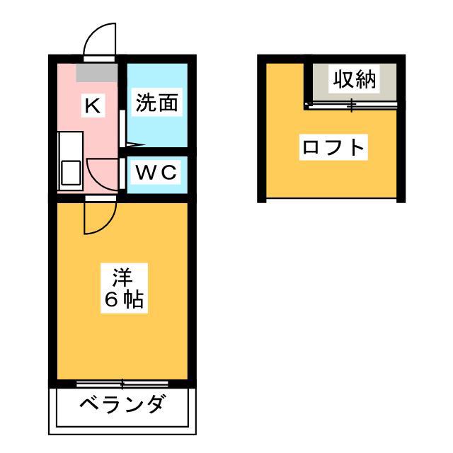 コンフォール瀬名(1K/1階)の間取り写真