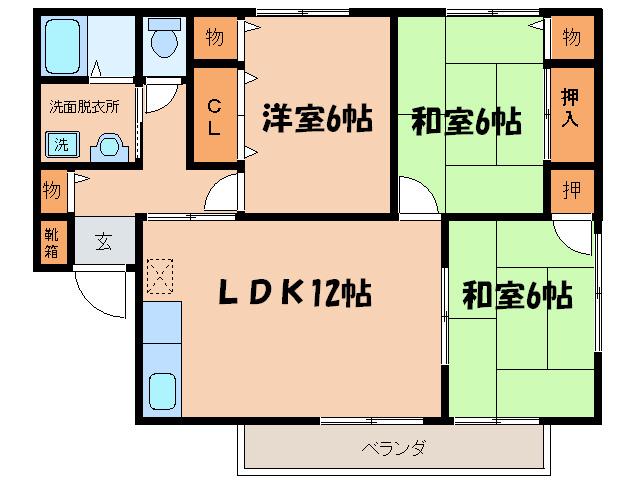 J-HOUSE(3LDK/1階)の間取り写真