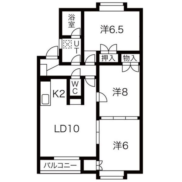 リバーサイド(3LDK/2階)の間取り写真