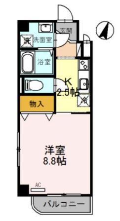 エトワール(1K/3階)の間取り写真
