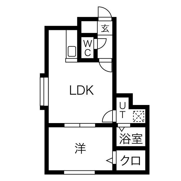 ROSSOⅡ(1LDK/2階)の間取り写真