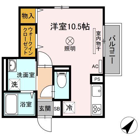 ユースレジデンス(ワンルーム/2階)の間取り写真