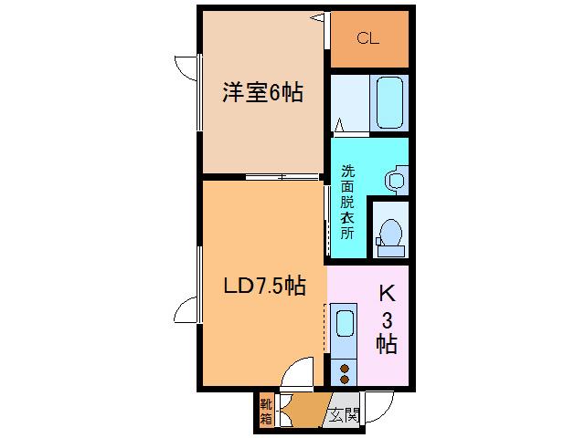 パリエ802(1LDK/1階)の間取り写真