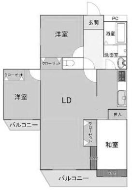 舞子芙蓉ハイツ(3LDK/7階)の間取り写真