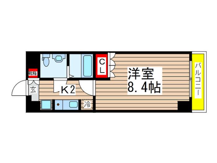 JUMEAU京成船橋(1K/5階)の間取り写真