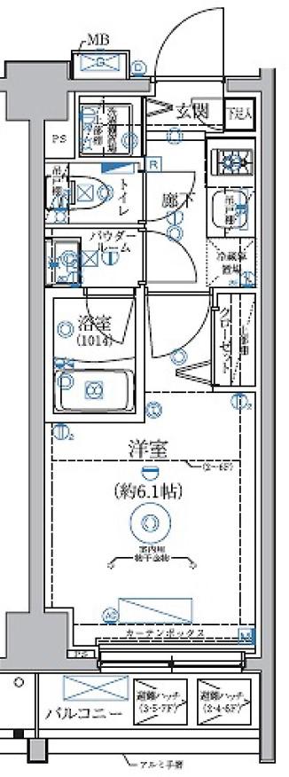RELUXIA横濱吉野町(1K/6階)の間取り写真