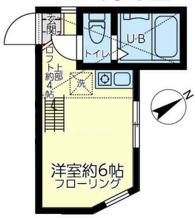 ユナイト三ッ沢ラグジュアリ-(ワンルーム/2階)の間取り写真