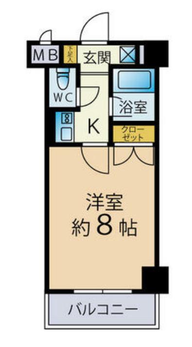 キャンパスシティ太宰府(1K/4階)の間取り写真