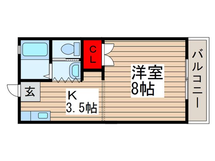 セントヒルズ五香A(1K/2階)の間取り写真