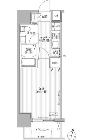 カーサラスク目白台(1K/4階)の間取り写真