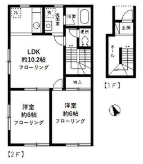 ソレーユ南荻窪(2LDK/2階)の間取り写真