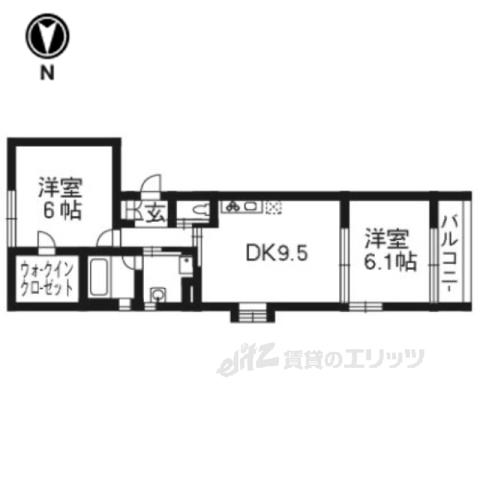 ブローニュ府庁前(2LDK/3階)の間取り写真